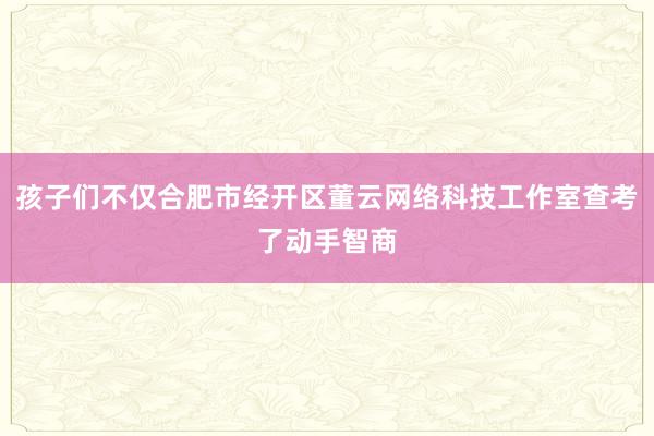 孩子们不仅合肥市经开区董云网络科技工作室查考了动手智商